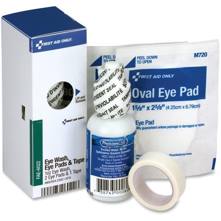 First Aid Only SC Refill Eye Care Kit, 1oz. Wash, 2 Eye Pads, Tape FAOFAE6022